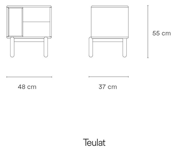 Ciemnoszara szafka nocna Corvo – Teulat