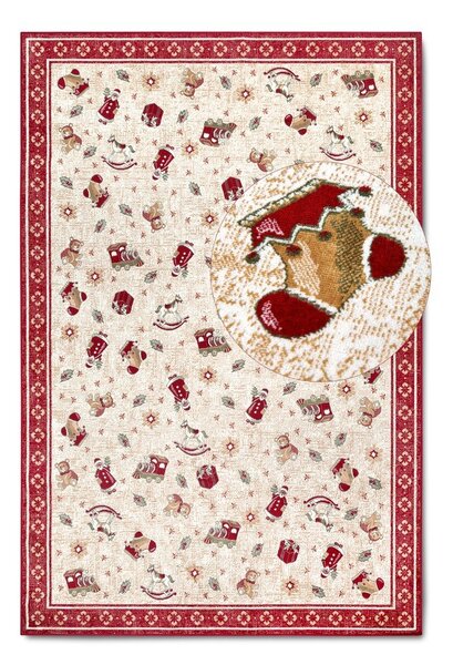 Czerwony dywan z mieszanki bawełny ze świątecznym motywem 160x230 cm Toy's Delight Red Christmas – Villeroy&Boch