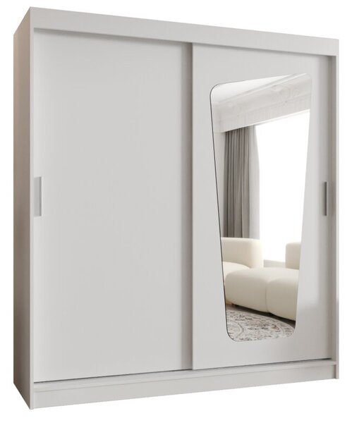 Szafa przesuwna z lustrem garderoba Moka 180 wys. 200 cm biaÅy