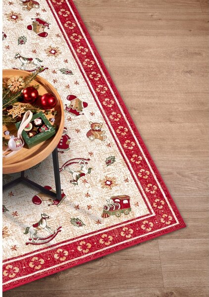 Czerwony dywan z mieszanki bawełny ze świątecznym motywem 160x230 cm Toy's Delight Red Christmas – Villeroy&Boch