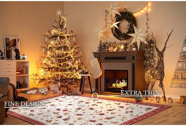 Czerwony dywan z mieszanki bawełny ze świątecznym motywem 160x230 cm Toy's Delight Red Christmas – Villeroy&Boch