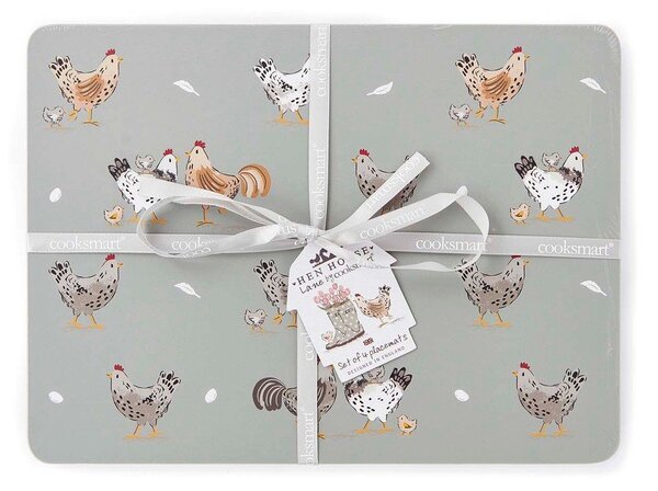 Korkowe maty stołowe zestaw 4 szt. 21x29 cm Hen House – Cooksmart ®
