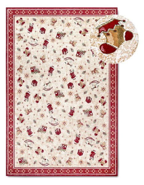 Czerwony dywan z mieszanki bawełny ze świątecznym motywem 160x230 cm Toy's Delight Red Christmas – Villeroy&Boch