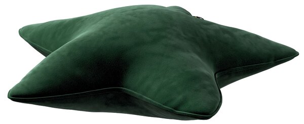 Poduszka Gwiazda kolor zielony tkanina połyskliwa, welwetowa