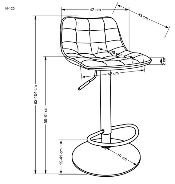 Nowoczesny i elegancki hoker z ciemnozielonym siedziskiem H120