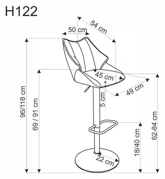 Hoker H122 z czarną nogą i beżowym siedziskiem