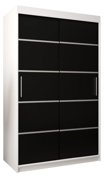 Szafa przesuwna garderoba Verona 1 120 wys. 200 cm biaÅy + czarny