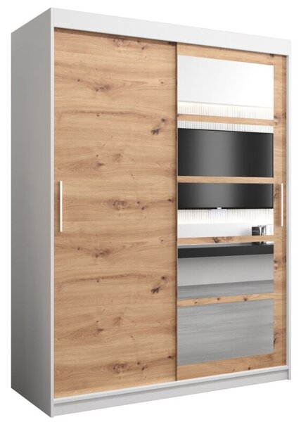Szafa przesuwna garderoba Roma 1 150 wys. 200 cm biaÅy + artisan