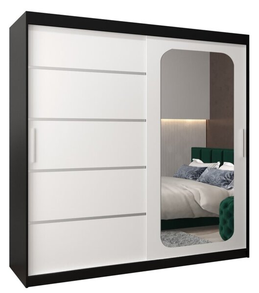 Szafa przesuwna garderoba Promo V2 200 wys. 200 cm czarny + czarny