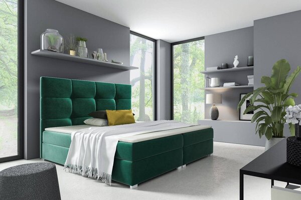 Łóżko kontynentalne pikowane Harry 1 180x200 Zielone