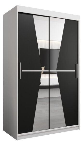 Szafa przesuwna garderoba Maroko 120 wys. 200 cm biaÅy + czarny