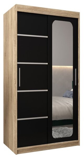 Szafa przesuwna garderoba Promo V2 100 wys. 200 cm sonoma + czarny
