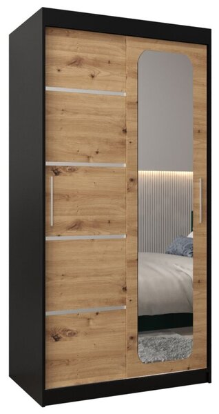 Szafa przesuwna garderoba Promo V2 100 wys. 200 cm czarny + artisan