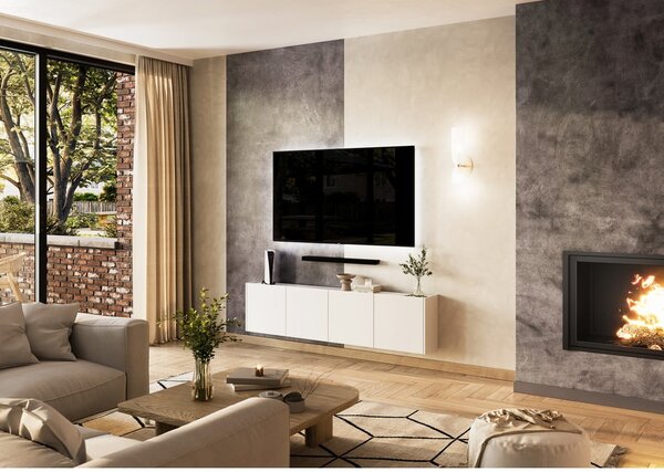 Biała szafka pod TV 183x45 cm Piana – Germania