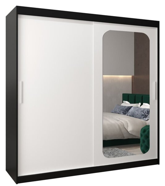 Szafa przesuwna garderoba Promo T2 200 wys. 200 cm czarny + czarny