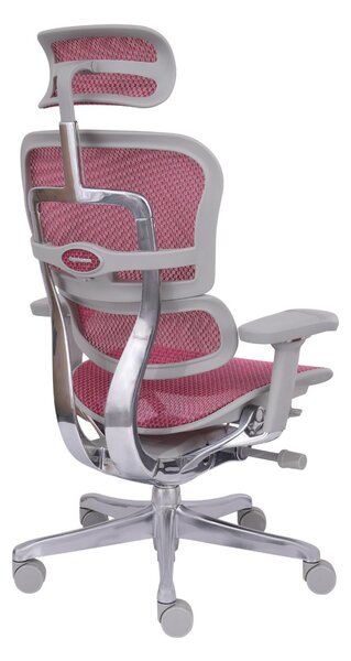 Fotel biurowy Ergohuman 2 Elite GS Pink - różowo-szary ergonomiczny fotel siatkowy dla kobiety