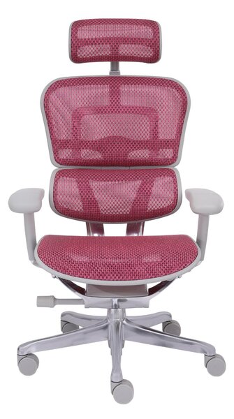 Fotel biurowy Ergohuman 2 Elite GS Pink - różowo-szary ergonomiczny fotel siatkowy dla kobiety