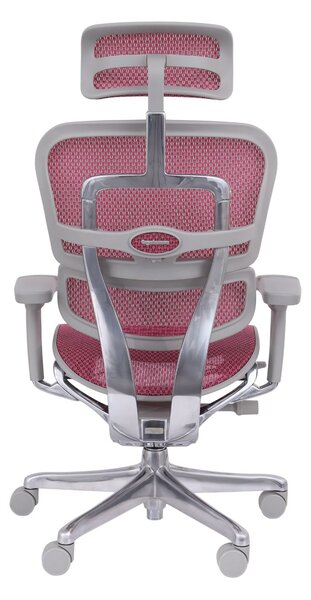 Fotel biurowy Ergohuman 2 Elite GS Pink - różowo-szary ergonomiczny fotel siatkowy dla kobiety