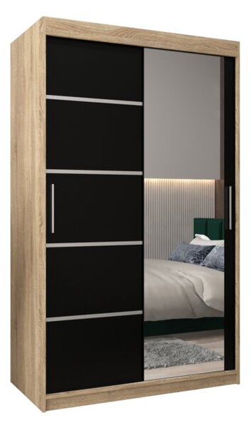 Szafa przesuwna garderoba Verona 2 120 wys. 200 cm sonoma + czarny