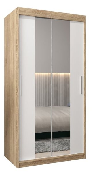 Szafa przesuwna garderoba Tokyo 1 100 wys. 200 cm sonoma + biaÅy