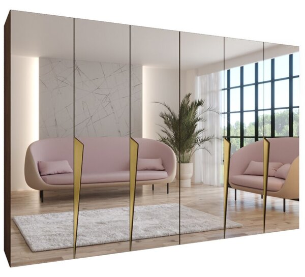 Szafa uchylna otwierana Piano 1 300 (2x150) wys. 202 cm orzech warmia + u. zÅoty
