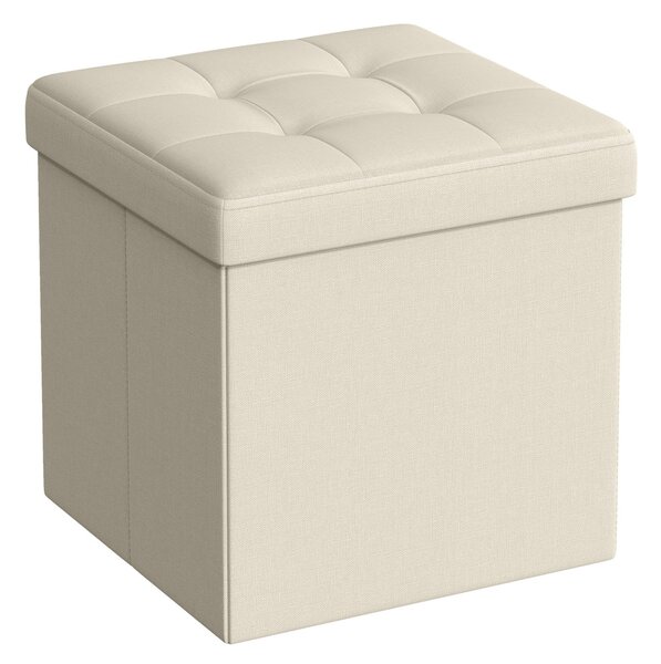 Stołek ze schowkiem OTTOMAN 30x30 cm, kremowy