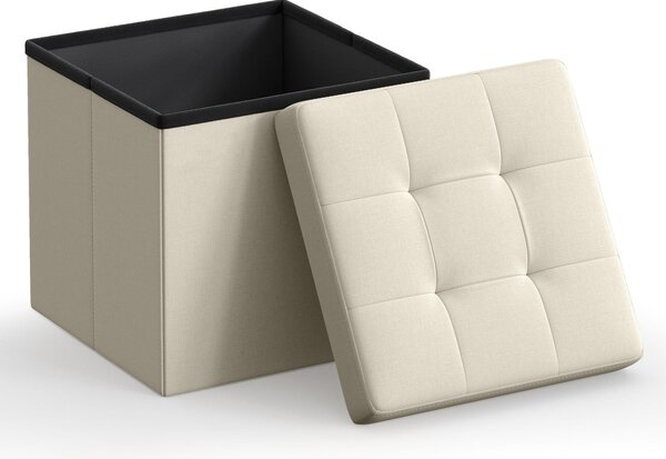 Stołek ze schowkiem OTTOMAN 30x30 cm, kremowy
