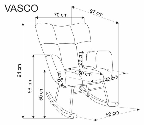 VASCO bujany fotel w kolorze popielatym