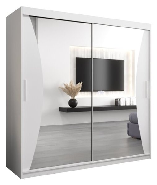 Szafa przesuwna garderoba Monaco 200 wys. 200 cm biaÅy + biaÅy