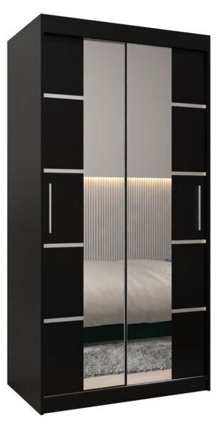 Szafa przesuwna garderoba Verona 4 100 wys. 200 cm czarny + czarny
