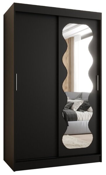 Szafa przesuwna z lustrem garderoba Spoti 120 wys. 200 cm czarny