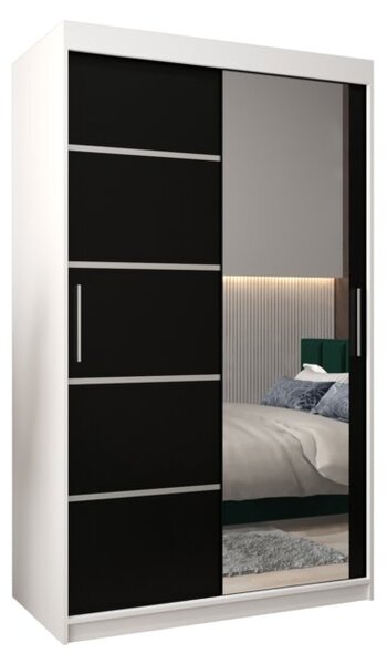 Szafa przesuwna garderoba Verona 2 120 wys. 200 cm biaÅy + czarny