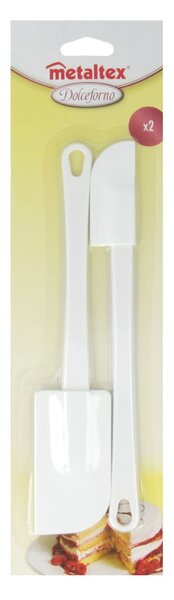 Zestaw 2 białych plastikowych szpatułek Metaltex