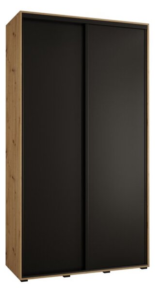 Szafa przesuwna wysoka Davos 1 140, gÅ. 60 cm artisan + czarny + czarny