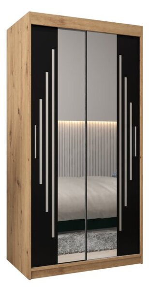 Szafa przesuwna garderoba York 1 100 wys. 200 cm artisan + czarny