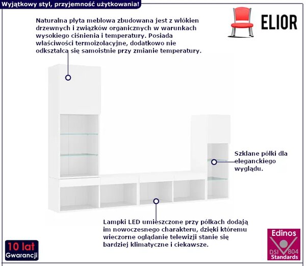 4-częściowy zestaw mebli w kolorze białym S4-E86