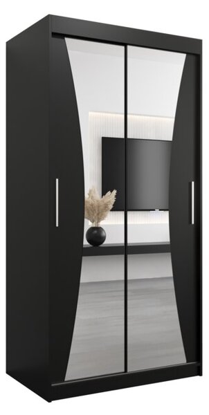 Szafa przesuwna garderoba Monaco 100 wys. 200 cm czarny + czarny
