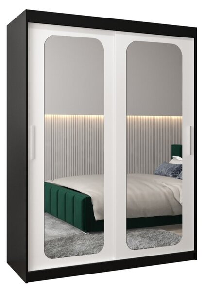 Szafa przesuwna garderoba Promo T3 150 wys. 200 cm czarny + czarny