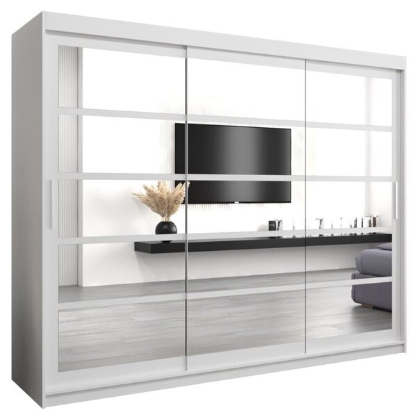 Szafa przesuwna garderoba Roma 2 250 wys. 200 cm biaÅy + biaÅy
