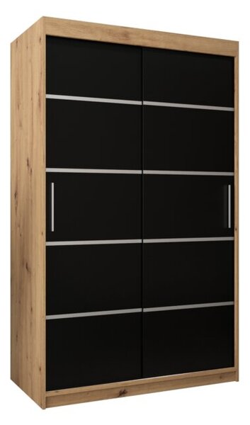 Szafa przesuwna garderoba Verona 1 120 wys. 200 cm artisan + czarny