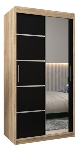Szafa przesuwna garderoba Verona 2 100 wys. 200 cm sonoma + czarny