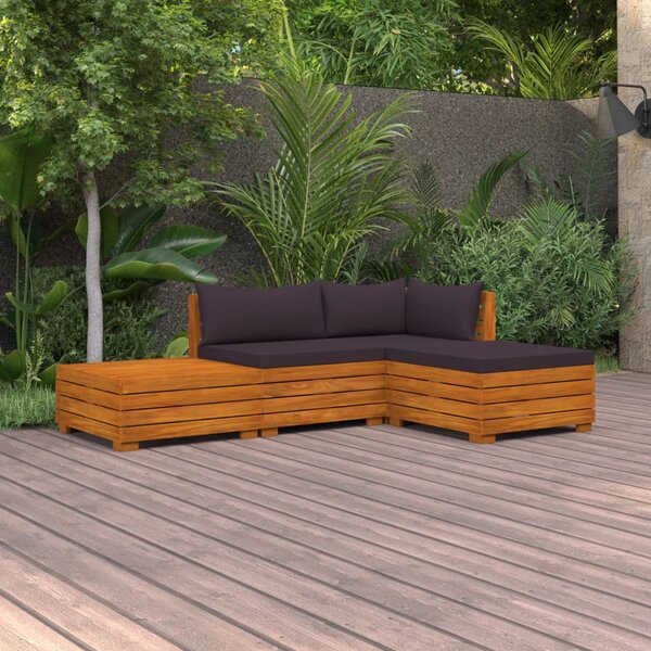 4-cz. zestaw wypoczynkowy do ogrodu, poduszki, drewno akacjowe