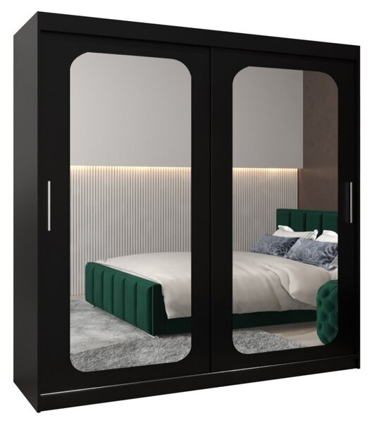 Szafa przesuwna garderoba Promo T3 200 wys. 200 cm czarny + czarny