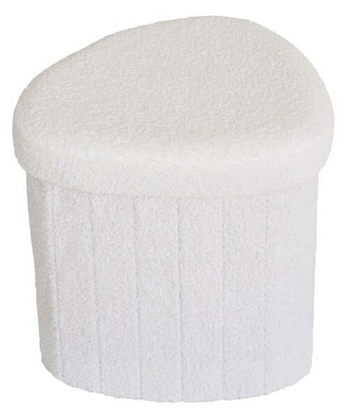 Biały puf z materiału bouclé Medford – House Nordic