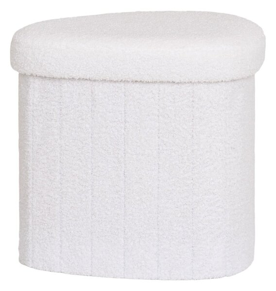 Biały puf z materiału bouclé Medford – House Nordic