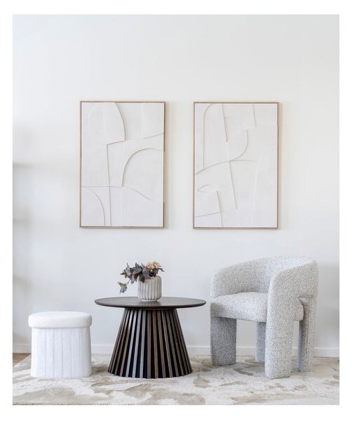 Biały puf z materiału bouclé Medford – House Nordic