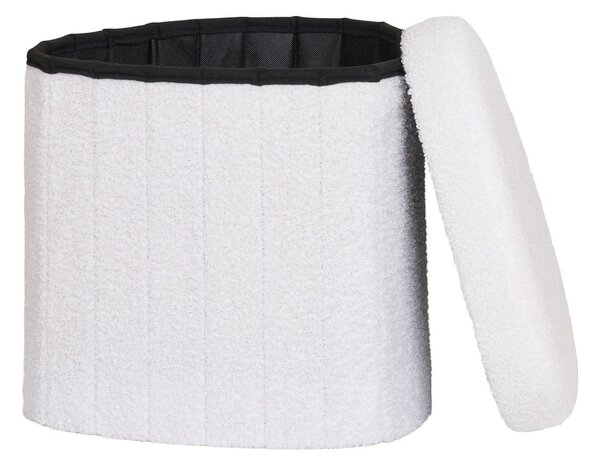 Biały puf z materiału bouclé Medford – House Nordic