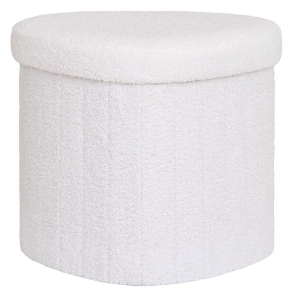 Biały puf z materiału bouclé Medford – House Nordic
