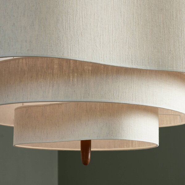 MARKET SET Lampa wisząca Pebble, możliwość ściemniania, kremowy / amber, salon / jadalnia, tkanina / materiał / jedwab, design