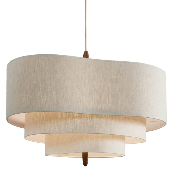 MARKET SET Lampa wisząca Pebble, możliwość ściemniania, kremowy / amber, salon / jadalnia, tkanina / materiał / jedwab, design